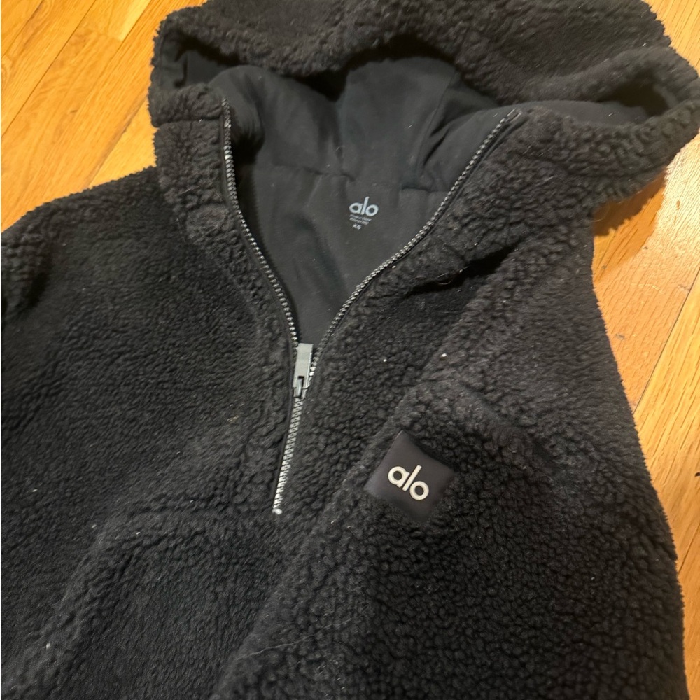 ALO Yoga Black Half Zip Sherpa Hoodie - image 2